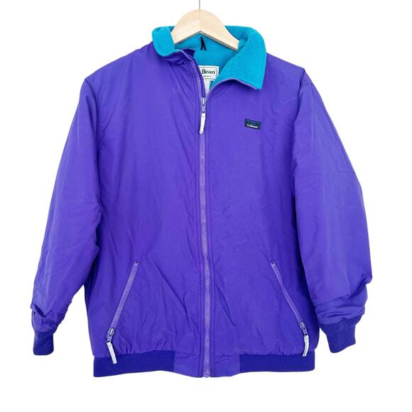 Vintage LL Bean Purple Warm Up Jacket Sz XL Kids - Picture 1 of 4